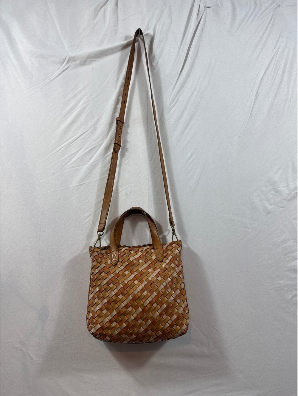 Madewell Woven Leather Crossbody Bag with Detachable Strap